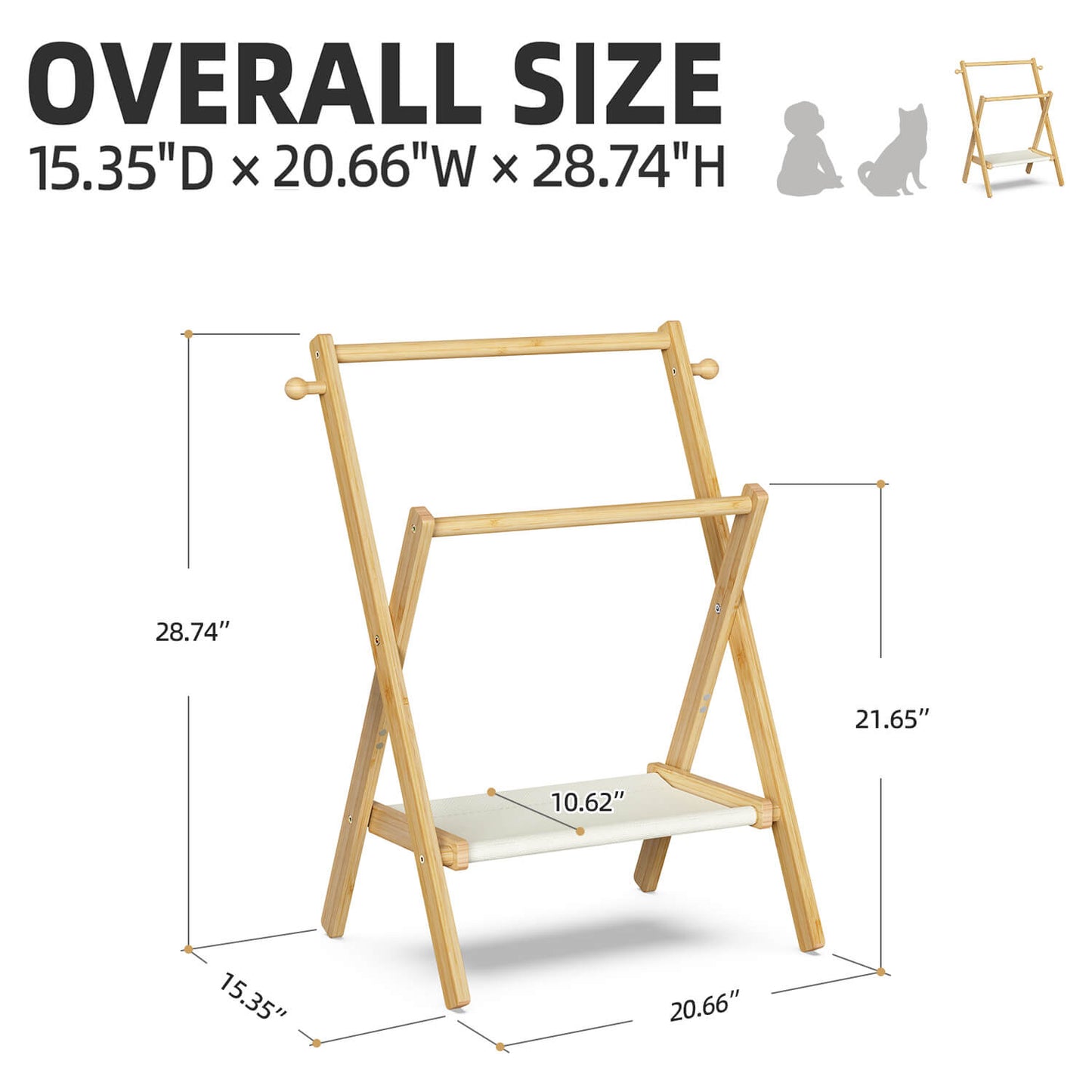 Baby & Pet Clothes Rack with Storage Shelf