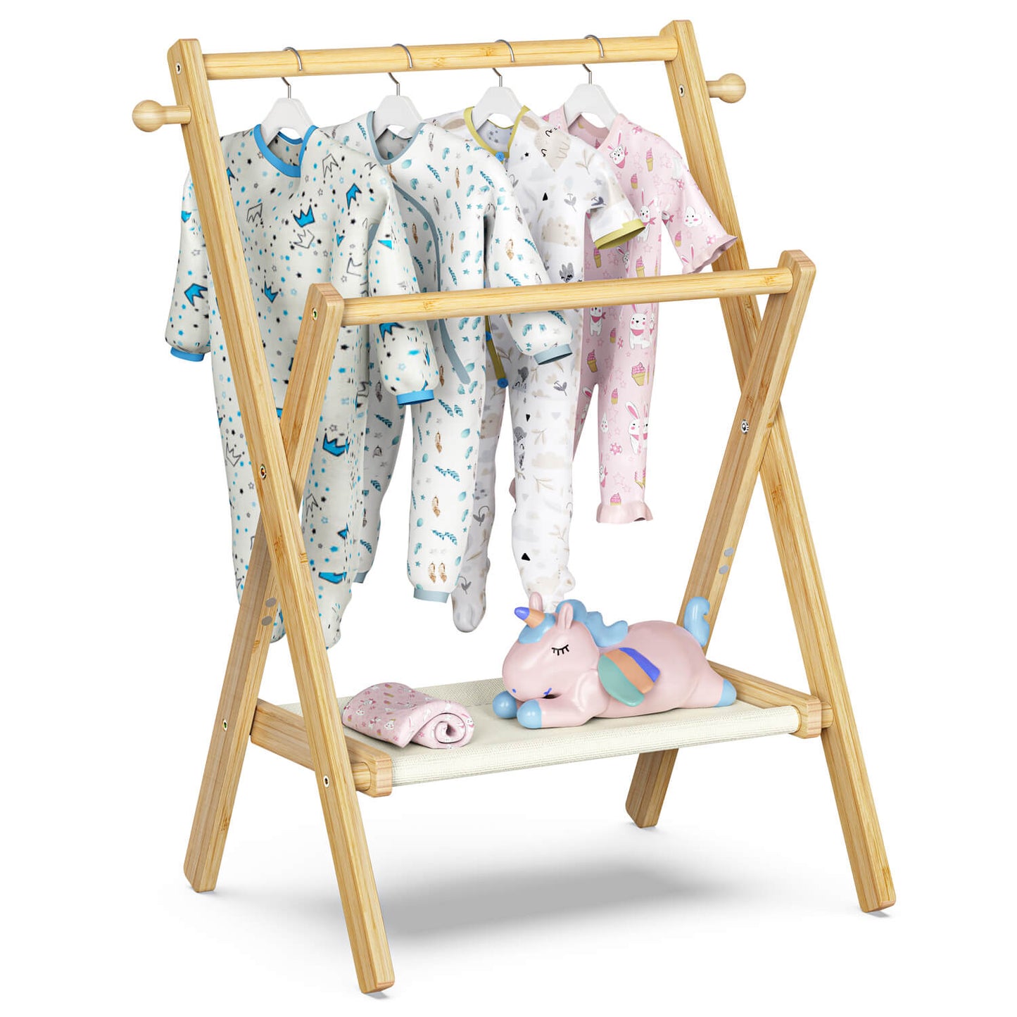 Baby & Pet Clothes Rack with Storage Shelf