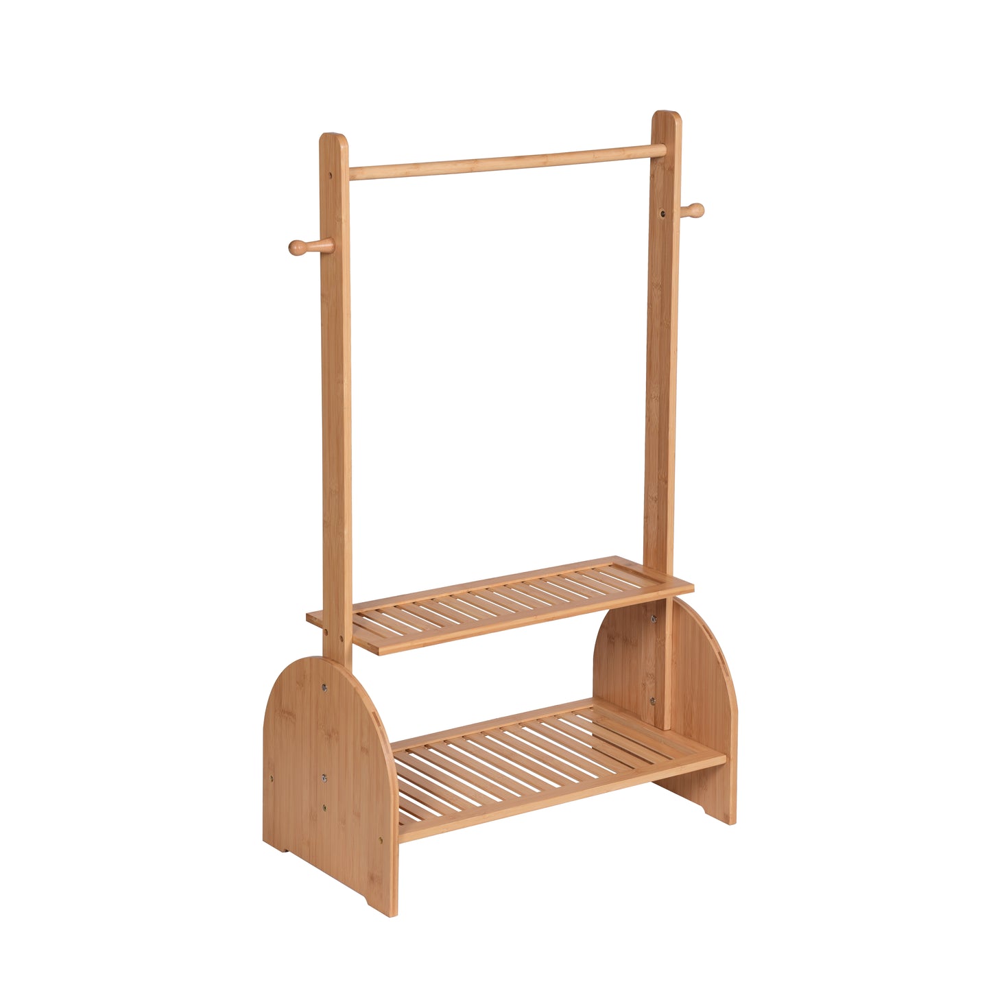 Bamboo Kids Clothing Rack with Adjustable Rods